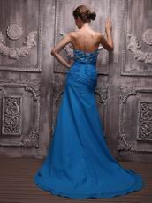 Top Designers For Strapless Azure Blue Evening Dresses