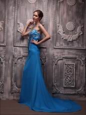 Top Designers For Strapless Azure Blue Evening Dresses