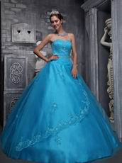 Corset Back Azure Blue Quinceanera Dress For Girl