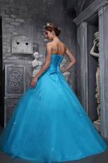 Corset Back Azure Blue Quinceanera Dress For Girl