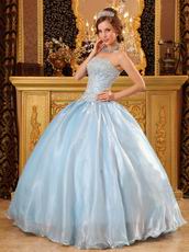 Baby Blue Organza For 2018 Winter Quinceanera Party Dress