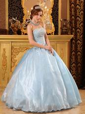 Baby Blue Organza For 2018 Winter Quinceanera Party Dress