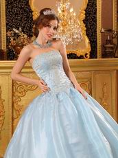 Baby Blue Organza For 2018 Winter Quinceanera Party Dress