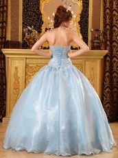 Baby Blue Organza For 2018 Winter Quinceanera Party Dress