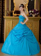 Sweetheart Deep Sky Blue Court Princess Quinceanera Dress