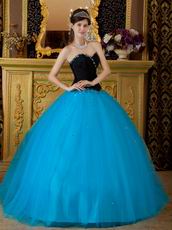 Diamond Black And Azure Quinceanera Dress Princess Wear