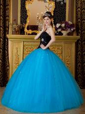 Diamond Black And Azure Quinceanera Dress Princess Wear
