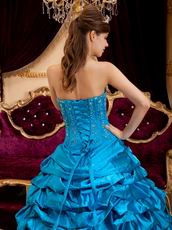 Handmade Flower Appliqued Azure Quinceanera Thick Dress Nice