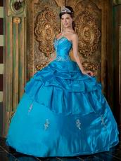 Sweetheart Dodger Blue Taffeta Quinceanera Dress By Designer