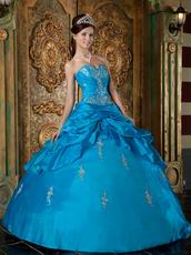 Sweetheart Dodger Blue Taffeta Quinceanera Dress By Designer