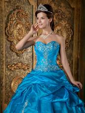 Sweetheart Dodger Blue Taffeta Quinceanera Dress By Designer