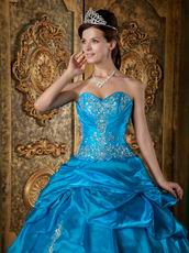 Sweetheart Dodger Blue Taffeta Quinceanera Dress By Designer