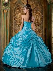 Appliqued Sweetheart Deep Sky Blue Quinceanera Gowns