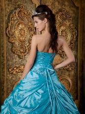 Appliqued Sweetheart Deep Sky Blue Quinceanera Gowns