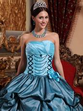 Light Sky Blue Quinceanera Dress With Hand Made Flower