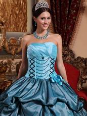 Light Sky Blue Quinceanera Dress With Hand Made Flower