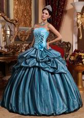 Light Sky Blue Quinceanera Dress With Hand Made Flower