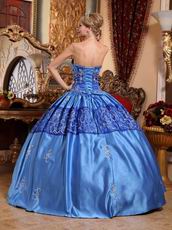 Royal Blue Embroidery Quinceanera Dress To Girl