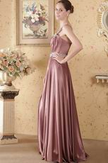 Not Expensive One Shoulder Brown Dress Ready To Prom Party Wear