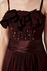 Spaghetti Straps Floor Length Brown Buy Evening Dress Online