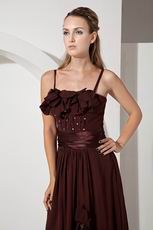 Spaghetti Straps Floor Length Brown Buy Evening Dress Online