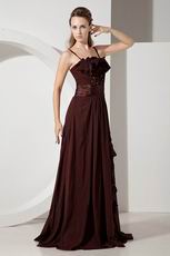 Spaghetti Straps Floor Length Brown Buy Evening Dress Online