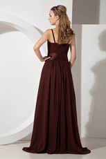 Spaghetti Straps Floor Length Brown Buy Evening Dress Online