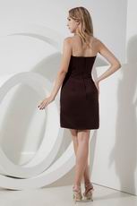 Crystal Column Brown La Femme Short Evening Dress