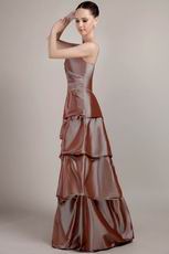 Brown Taffeta Spaghetti Strap Floor-length Prom Dress Online