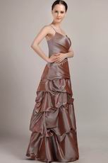 Brown Taffeta Spaghetti Strap Floor-length Prom Dress Online