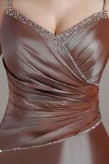 Brown Taffeta Spaghetti Strap Floor-length Prom Dress Online