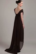 High Low Asymmetrical Mother Of The Bride Dress In Brown