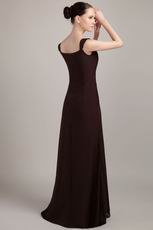 Brown Chiffon Mother Of The Bride Dress With Applique