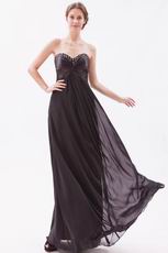 Sweetheart Style Black Chiffon Best Formal Evening Dress