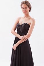 Sweetheart Style Black Chiffon Best Formal Evening Dress