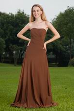 Not expensive Brown Strapless Long A Bridal Bridesmaid Dress