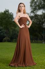Not expensive Brown Strapless Long A Bridal Bridesmaid Dress