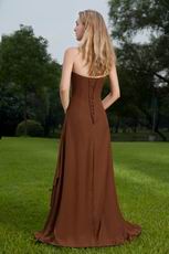 Not expensive Brown Strapless Long A Bridal Bridesmaid Dress