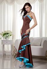 Sienna Mermaid High-low Prom Dress With Aqua Details