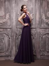 V Neckline Halter Indigo Chiffon Make Your Own Evening Dresses