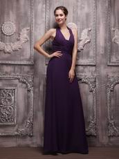 V Neckline Halter Indigo Chiffon Make Your Own Evening Dresses