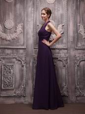 V Neckline Halter Indigo Chiffon Make Your Own Evening Dresses