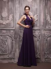 V Neckline Halter Indigo Chiffon Make Your Own Evening Dresses