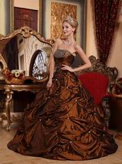 Beaded Saddle Brown New Coming Quinceanera Dress