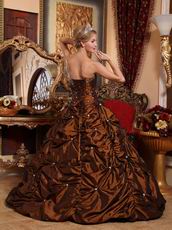 Beaded Saddle Brown New Coming Quinceanera Dress