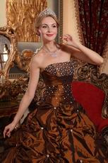 Beaded Saddle Brown New Coming Quinceanera Dress