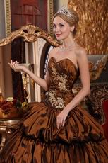 Popular Bubble Saddle Brown Winter Wear Quinceanera Dress