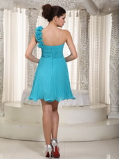 One Shoulder Rosette Strap Bridesmaid Dress For Juniors 2014 lovely
