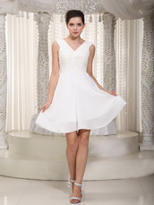 White V-neck Designers List Mini Skirt For Bridesmaid Wear lovely