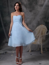 Sweetheart Baby Blue Knee-length Bridesmaid Dress lovely